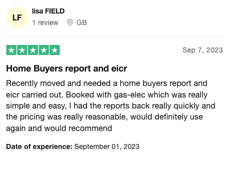 Home Service Reports Trust Pilot 3